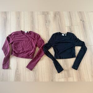TNA burgundy & Sunday Best black crop tops both size small